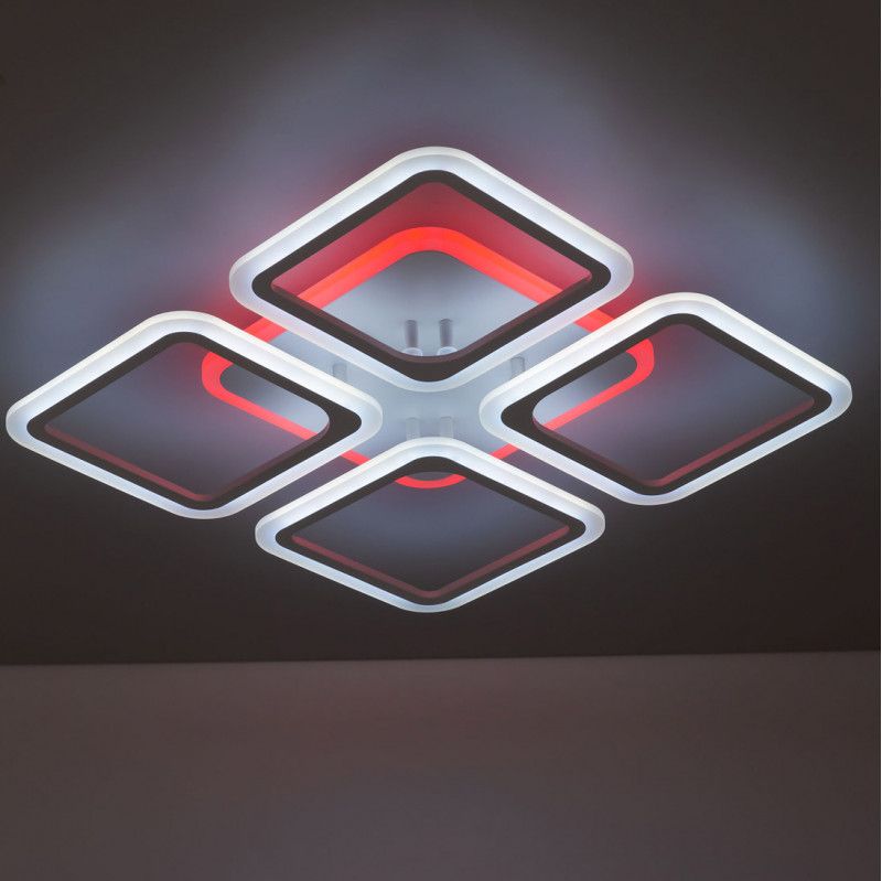Люстра світлодіодна з пультом та додатком для телефону Room RGB 70W 4S біла