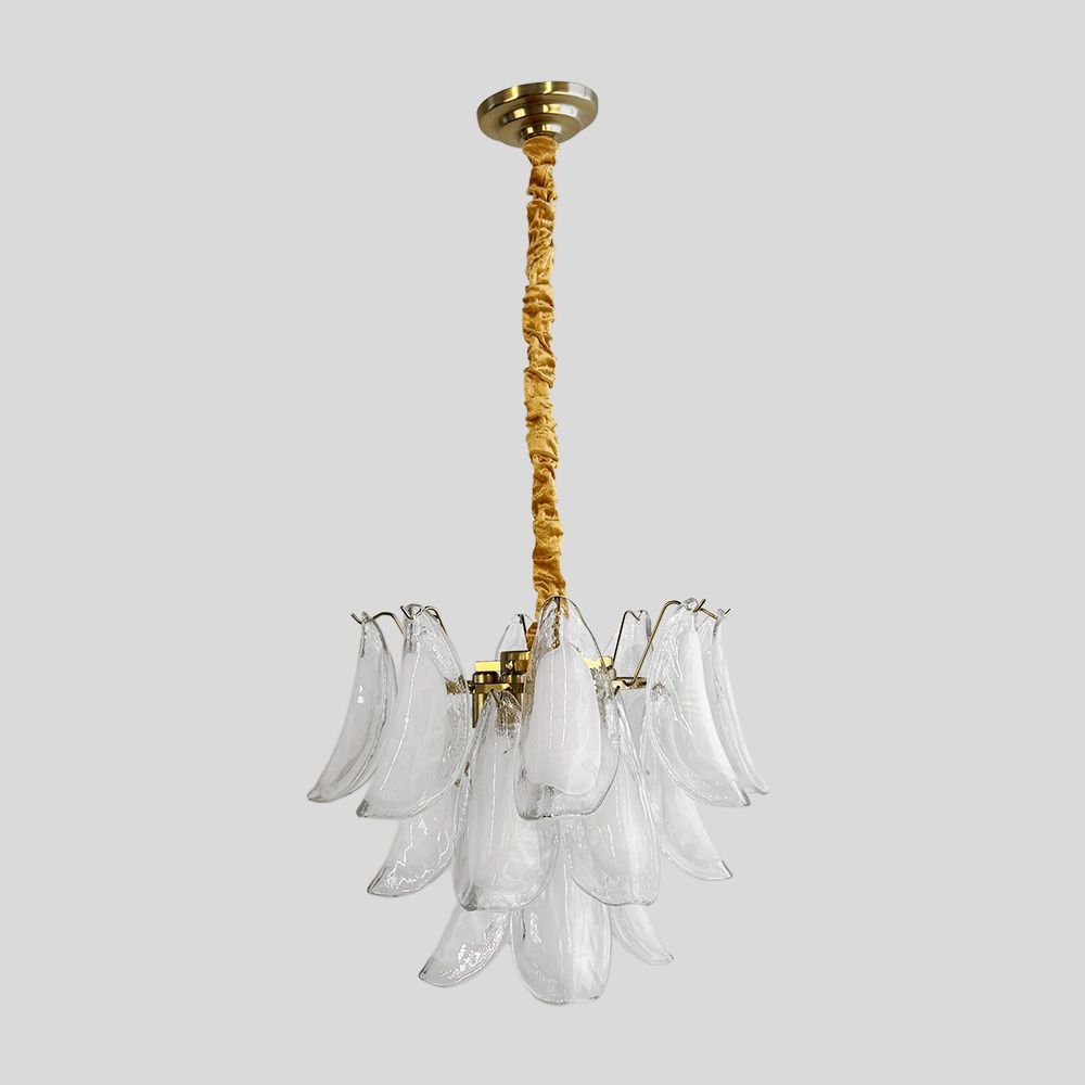 Триярусна люстра з пластинами-пелюстками Ø50х35 см P1144-500/3 GD