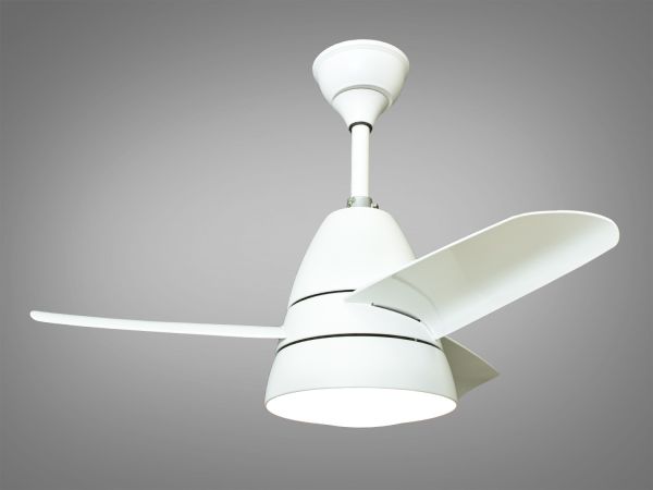 Люстра світлодіодна з вентилятором  6380WH білого кольору на пульту управління