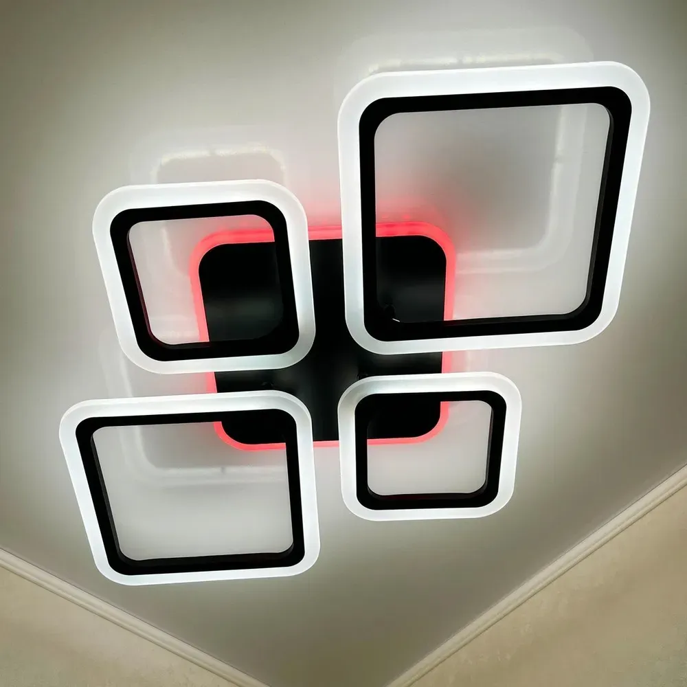 Люстра світлодіодна з пультом OVAL RGB 90W 5S чорна