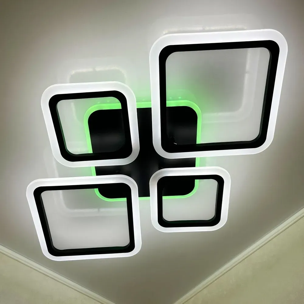 Люстра світлодіодна з пультом OVAL RGB 90W 5S чорна