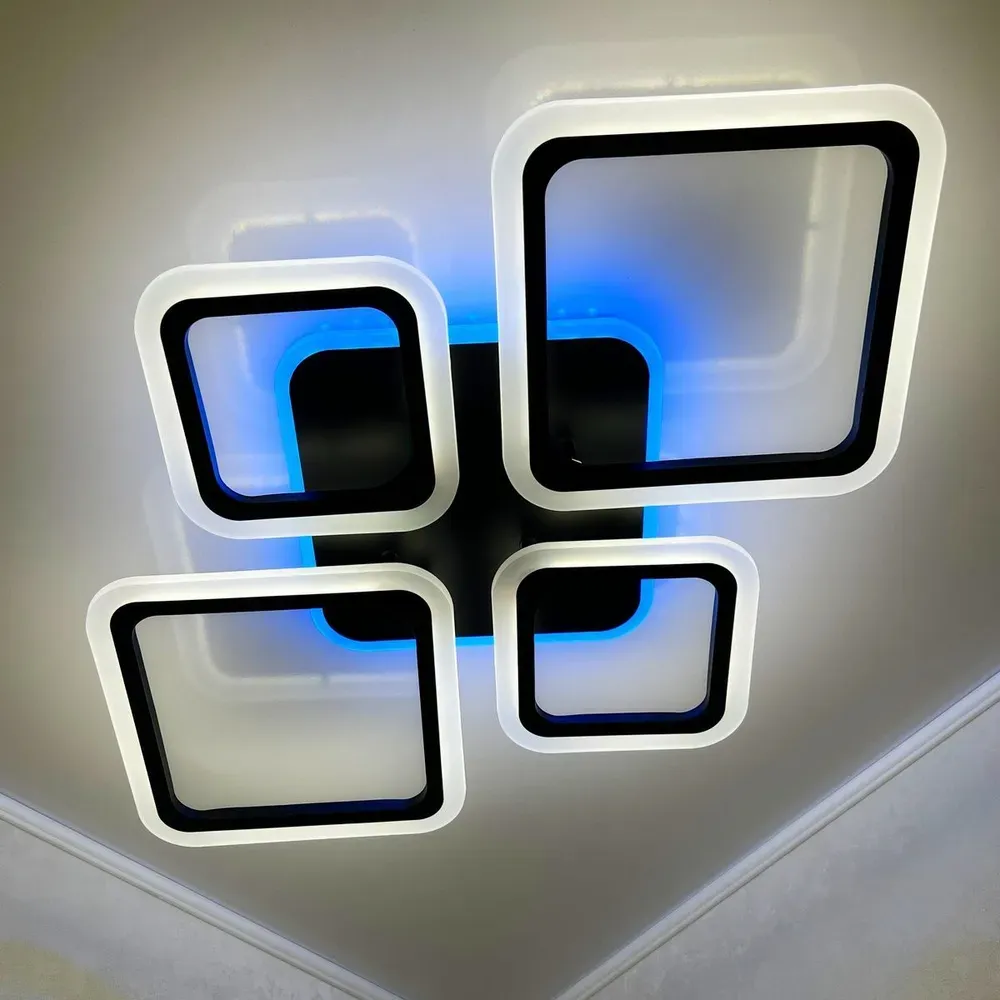 Люстра світлодіодна з пультом OVAL RGB 90W 5S чорна