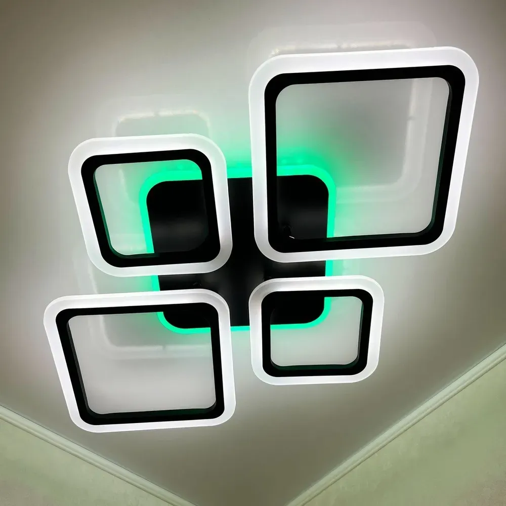 Люстра світлодіодна з пультом OVAL RGB 90W 5S чорна