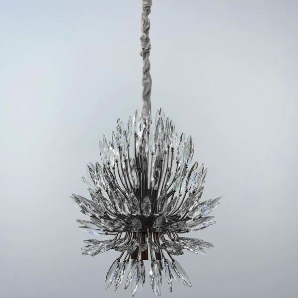 Кришталева чорна люстра Lily Buds на 12 ламп MD 8058 L Black