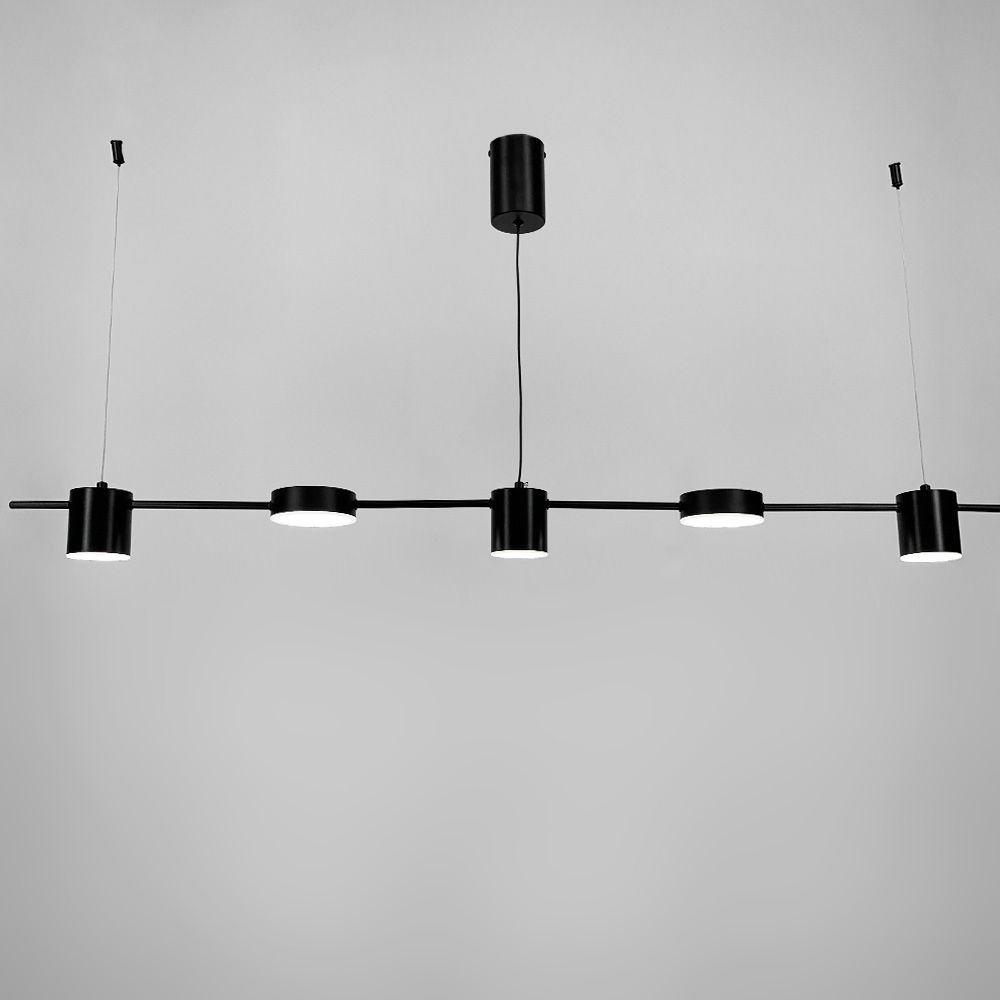 Чорна лінійна LED люстра LUMINA LUX MJ 117/5 BK чорна