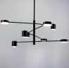 Сучасна LED люстра чорного кольору з ріжками, що регулюються по осі DE 31/8 BK