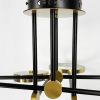 Стельова дизайнерська LED люстра ЛАТУНЬ+ЧОРНИЙ AOC 21/8
