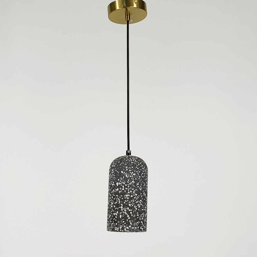 Підвісний чорний бетонний світильник TERRAZZO DOME MJ 166/1 BK