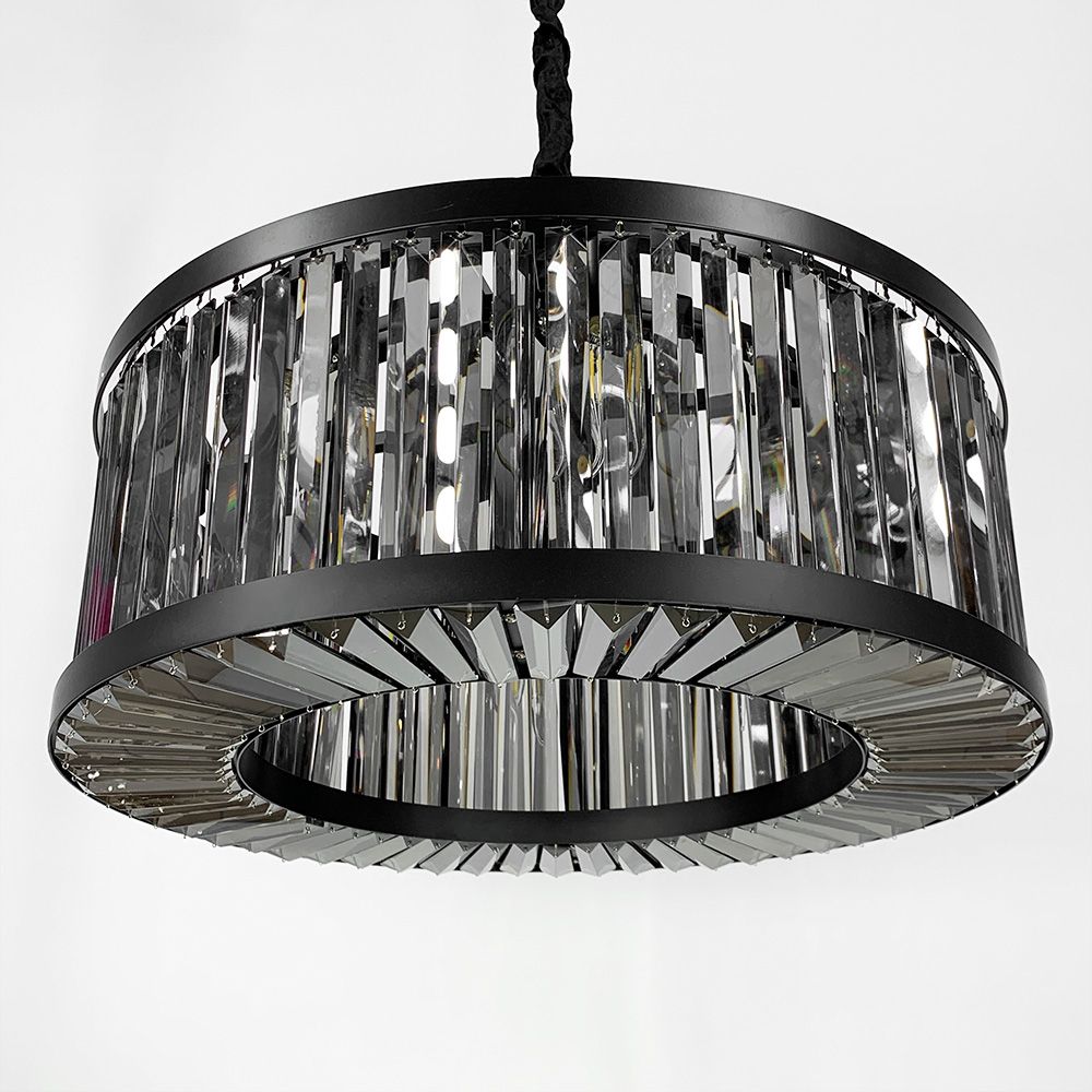 Люстра кришталева BLACK KAGE з графітовими пластинами MJ 160 BK 60 см