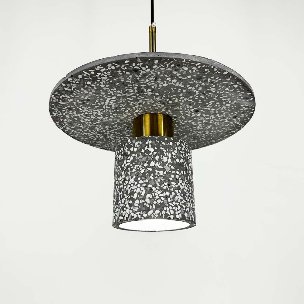 Підвісний сірий бетонний світильник TERRAZZO CYLINDER 30 см