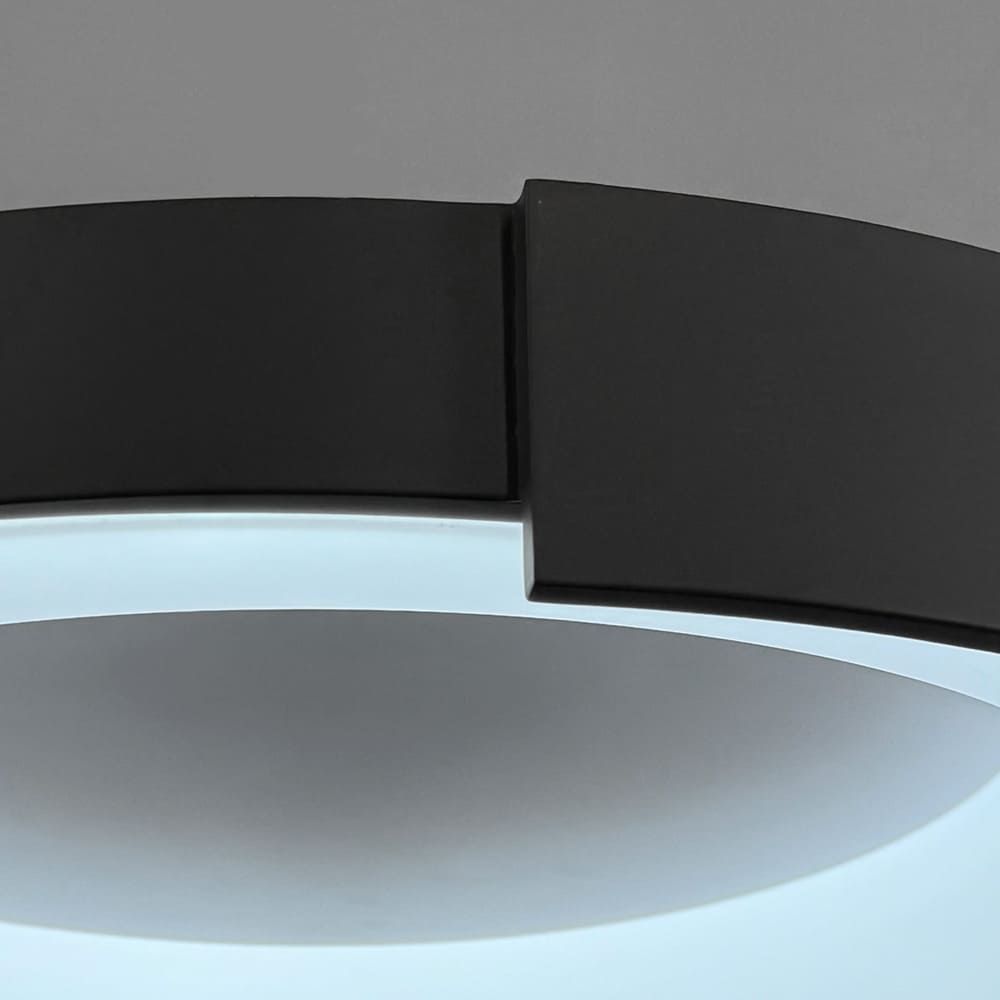 Стельовий LED-світильник у чорному корпусі на три режими Ø62х12 см 1906C-620 BK