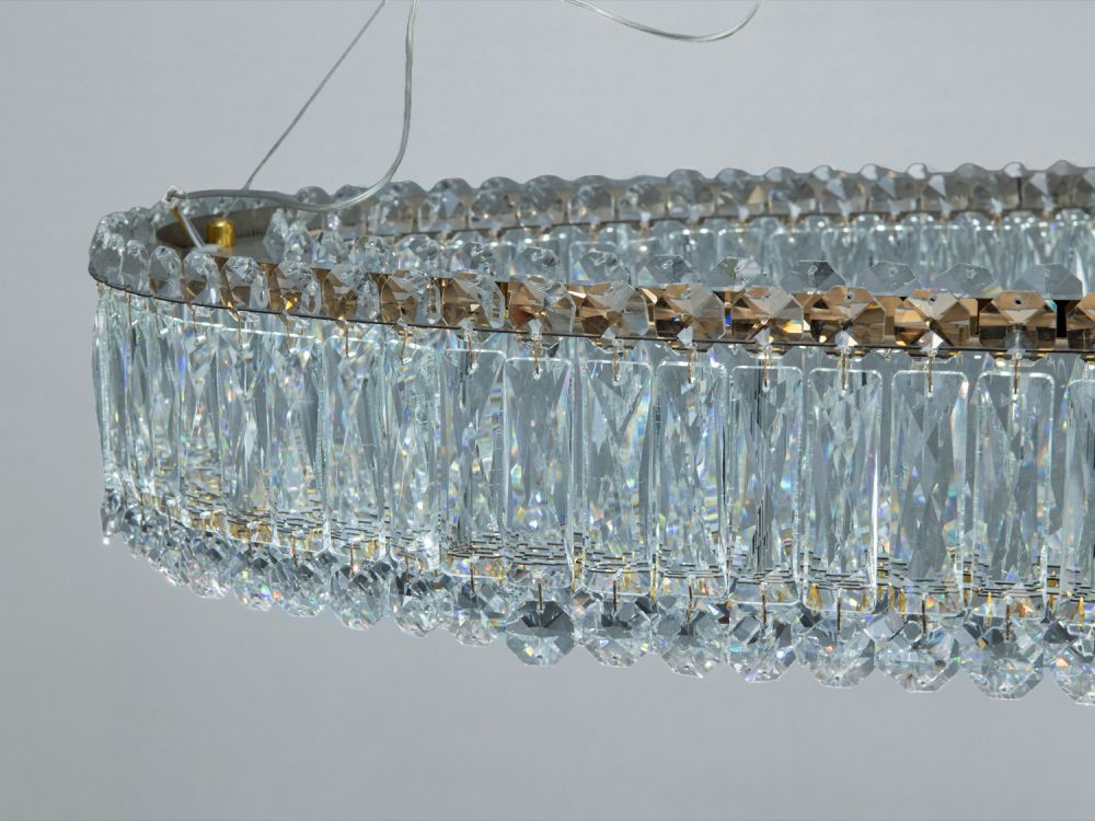 Підвісна кришталева золота люстра 7930/800x550S-gold Ø 83 см 68 W