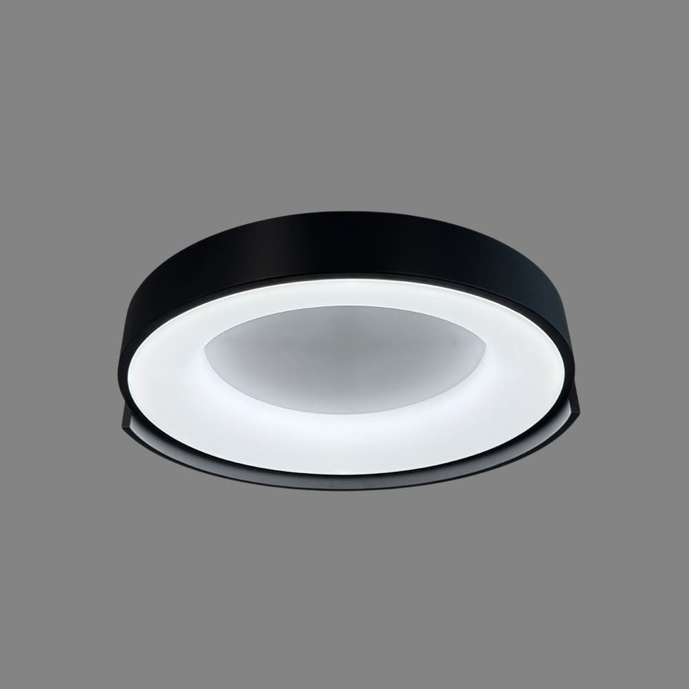 Стельовий LED-світильник у чорному корпусі на три режими Ø50х12 см 1906C-500 BK