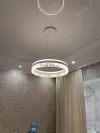 Люстра підвісна біла світлодіодна з пультом STELLA ICE 80W та додатком для телефону