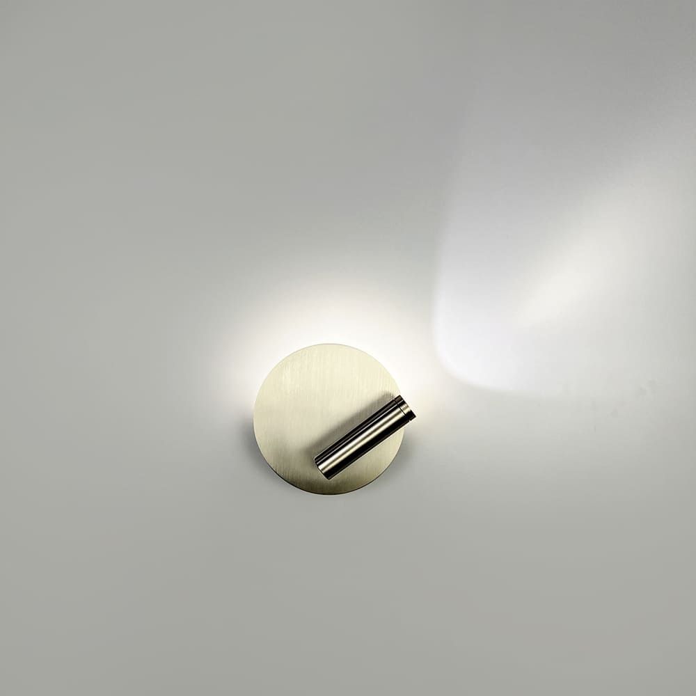 Сатинове бра зі спотом у круглому корпусі Ø 15 см WJ034/150 Sand Nickel
