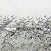 Видовжена срібна люстра DIAMINA з кришталевим камінням 120 см