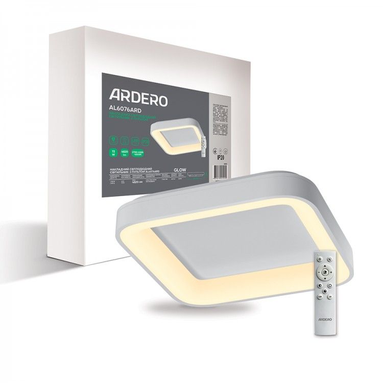 Смарт світильник світлодіодний з пультом Ardero AL6076ARD 72W GLOW