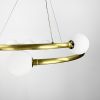 Дизайнерська золота LED люстра з акриловими кульками