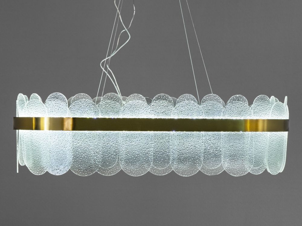 Підвісна кришталева люстра Diasha 803-800x300SGD золото LED 130 Вт