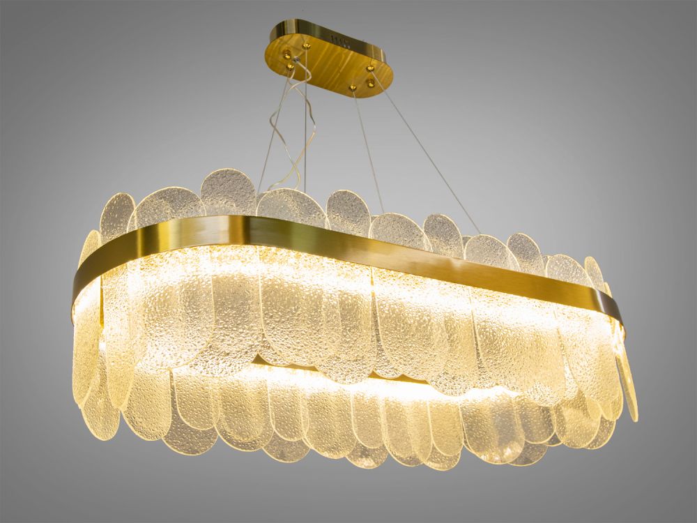 Підвісна кришталева люстра Diasha 803-800x300SGD золото LED 130 Вт