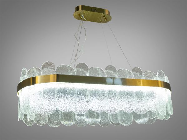 Підвісна кришталева люстра Diasha 803-800x300SGD золото LED 130 Вт