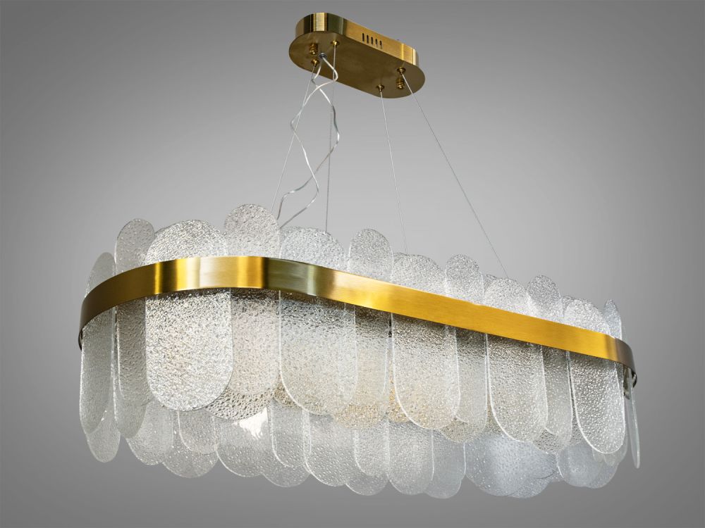 Підвісна кришталева люстра Diasha 803-800x300SGD золото LED 130 Вт