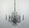Кришталева срібна люстра Lily Buds на 6 ріжків-підсвічників MD 8058-6 Satin