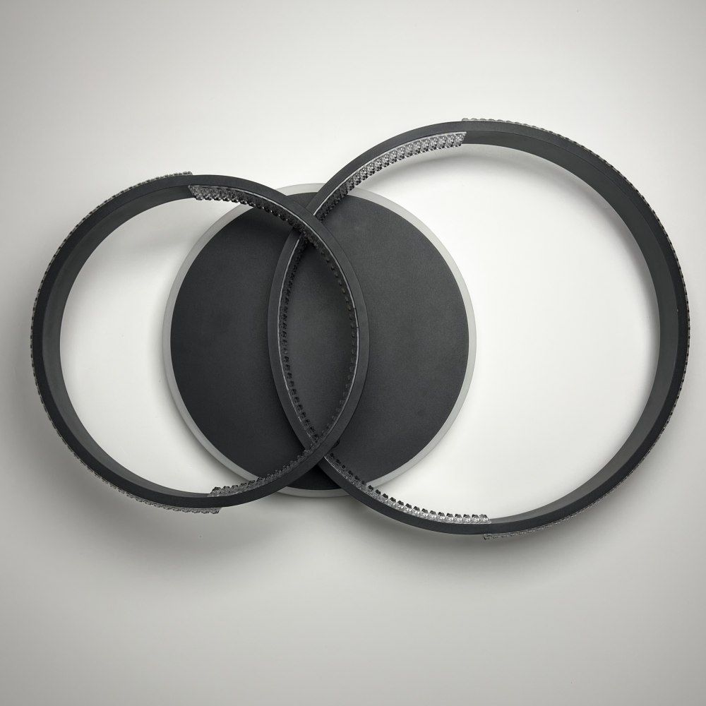 Люстра світлодіодна з пультом AKRILIKA ROUND 80W 3R BLACK чорна