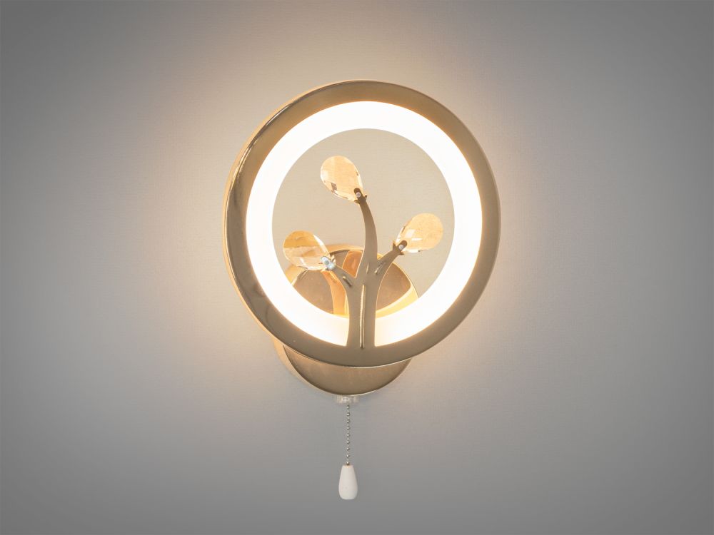 Світлодіодний приліжковий декоративний світильник, 16W, золото