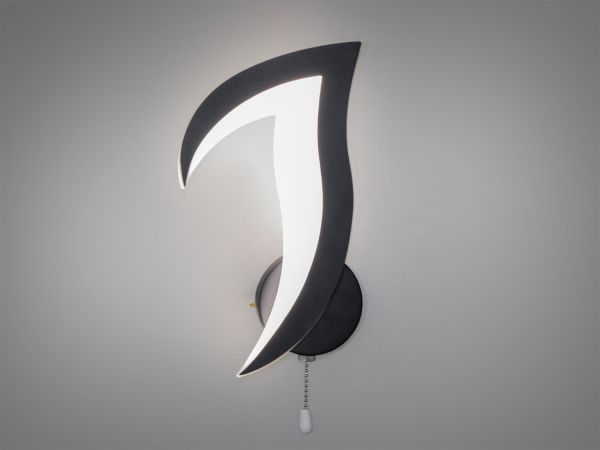 Оригінальний світлодіодний настінний світильник, 12 Вт, чорний