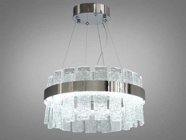 Підвісна кришталева світлодіодна срібна люстра в вітальню, 90W