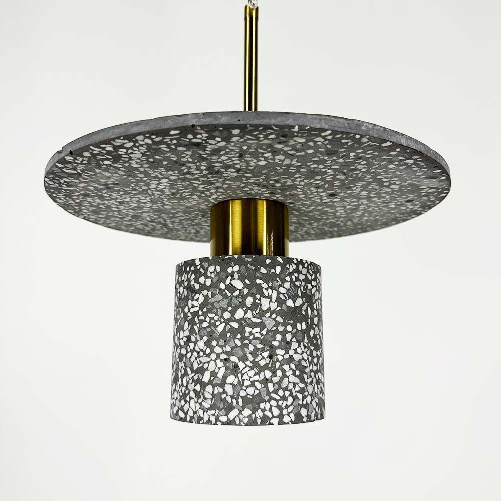 Підвісний сірий бетонний світильник TERRAZZO CYLINDER 30 см