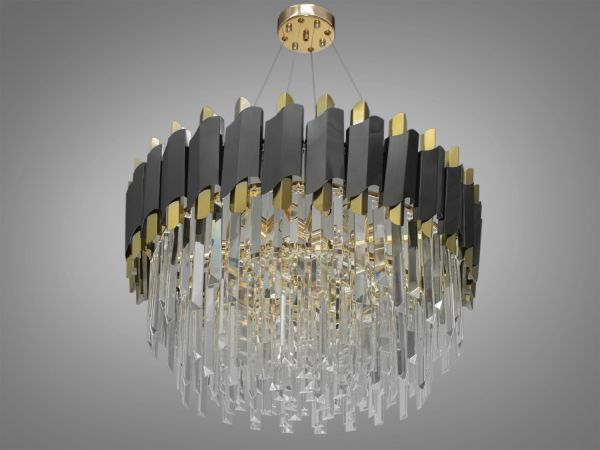 Люстра кришталева підвісна 82209/600G+BK