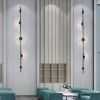 Видовжений настінний світильник Alabaster Sconce із мармуровими пластинами WSE09-150*1500 BK Marble