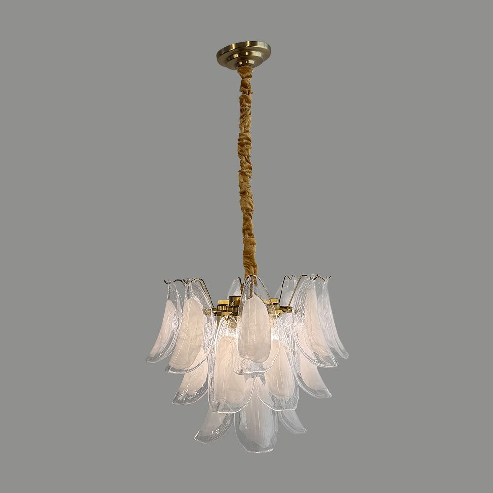 Триярусна люстра з пластинами-пелюстками Ø50х35 см P1144-500/3 GD