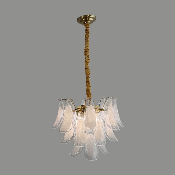 Триярусна люстра з пластинами-пелюстками Ø50х35 см P1144-500/3 GD
