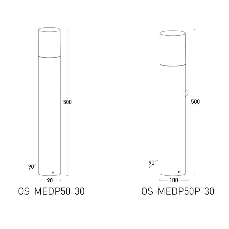 Світильник садовий з датчиком руху MEDIO-P E27 IP54 50 см графіт OS-MEDP50P-30