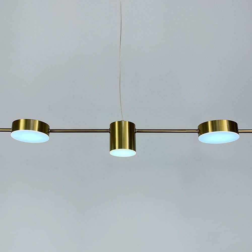Чорна лінійна LED люстра LUMINA LUX MJ 117/5 AB латунь
