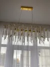 Люстра підвісна в стилі Гліцинія 609-L1200GD 14 ламп золото видовженої форми