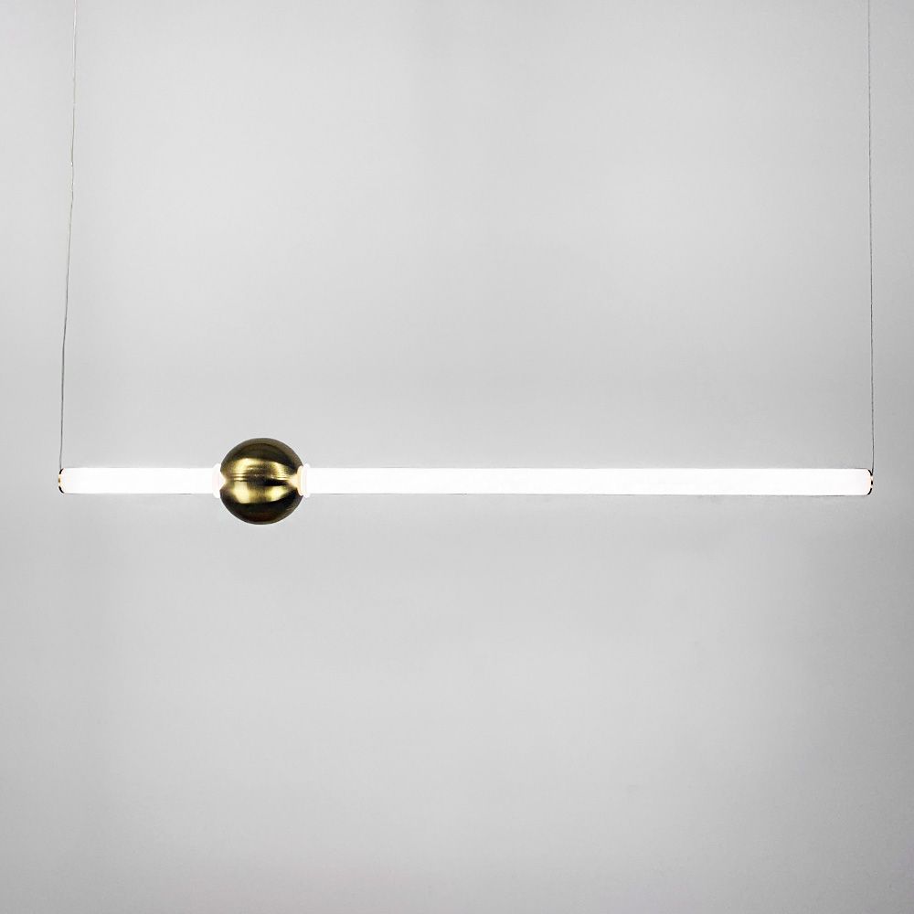Led світильник Tube&Ball із латунною кулькою у двох формах 1