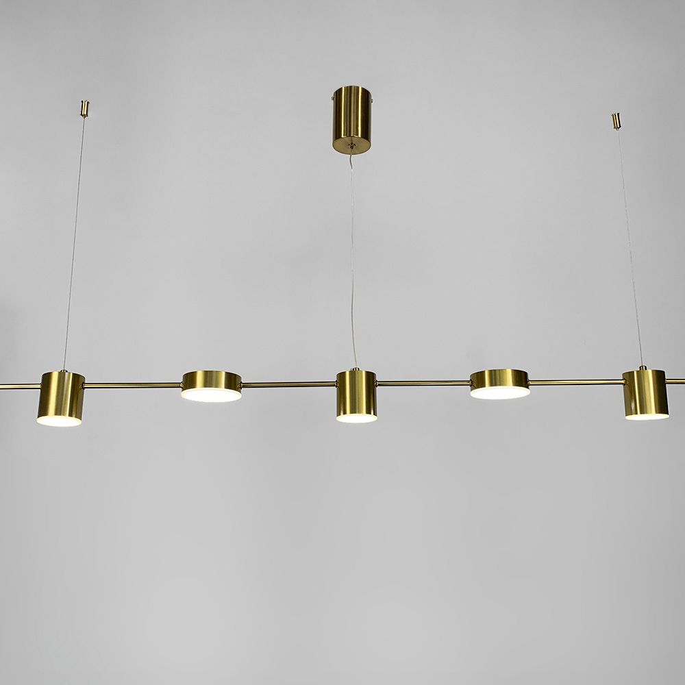 Чорна лінійна LED люстра LUMINA LUX MJ 117/5 AB латунь