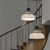 Люстра у чорному корпусі з білим абажуром Ø 50 см PL 053-500