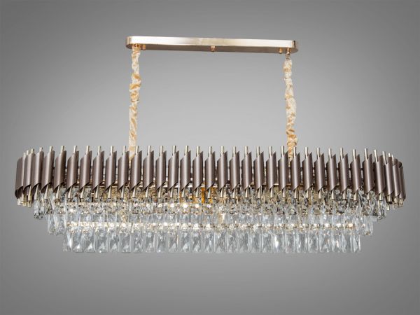 Люстра кришталева підвісна 9001-1200x350CF+SGD