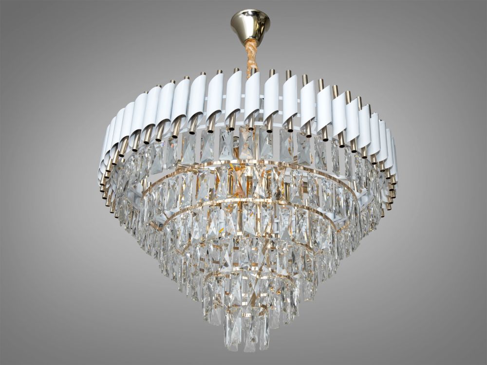 Люстра кришталева підвісна 9001-750WH+SGD