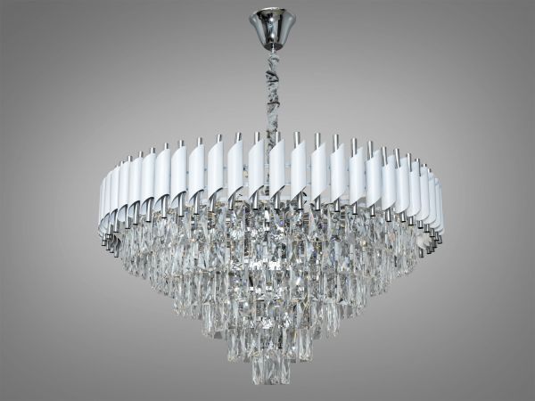Люстра кришталева підвісна 9001-800WH+CH