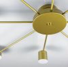 Стельовий LED світильник золотистого кольору на 8 джерел освітлення