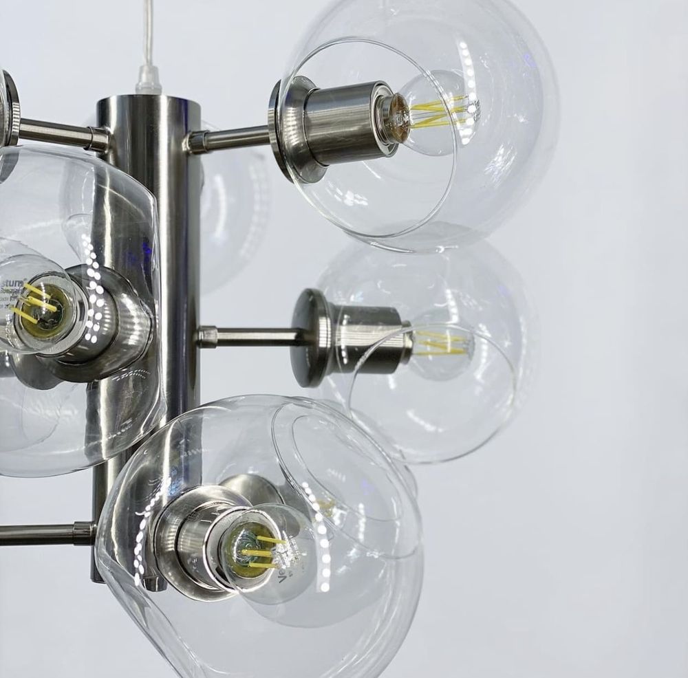 Ексклюзивна люстра в трендовому кольорі корпусу Satin Nickel