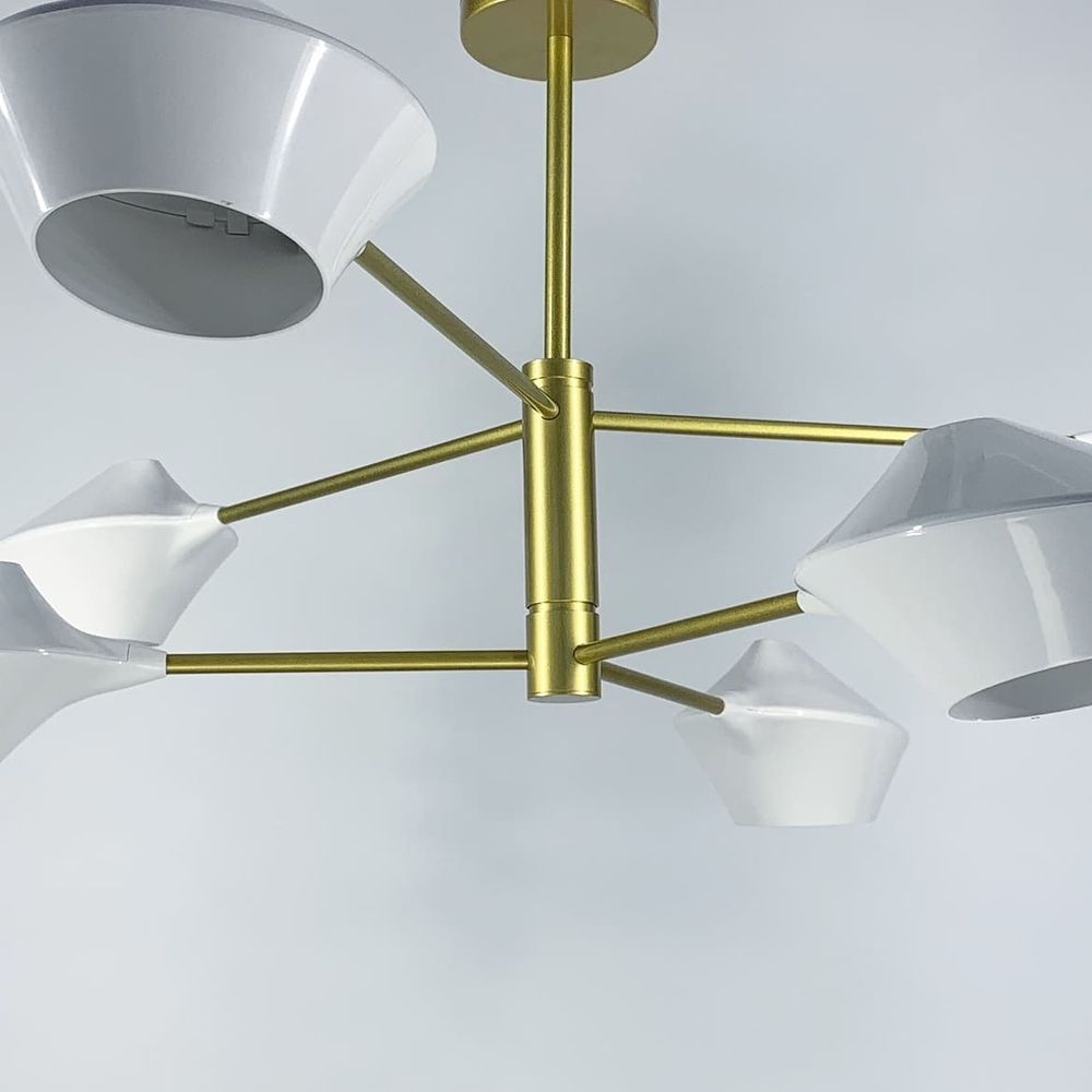 Оригінальна стельова люстра Lumina Deco у золотому каркасі