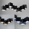 Сучасна геометрична люстра CUBE у чорному корпусі
