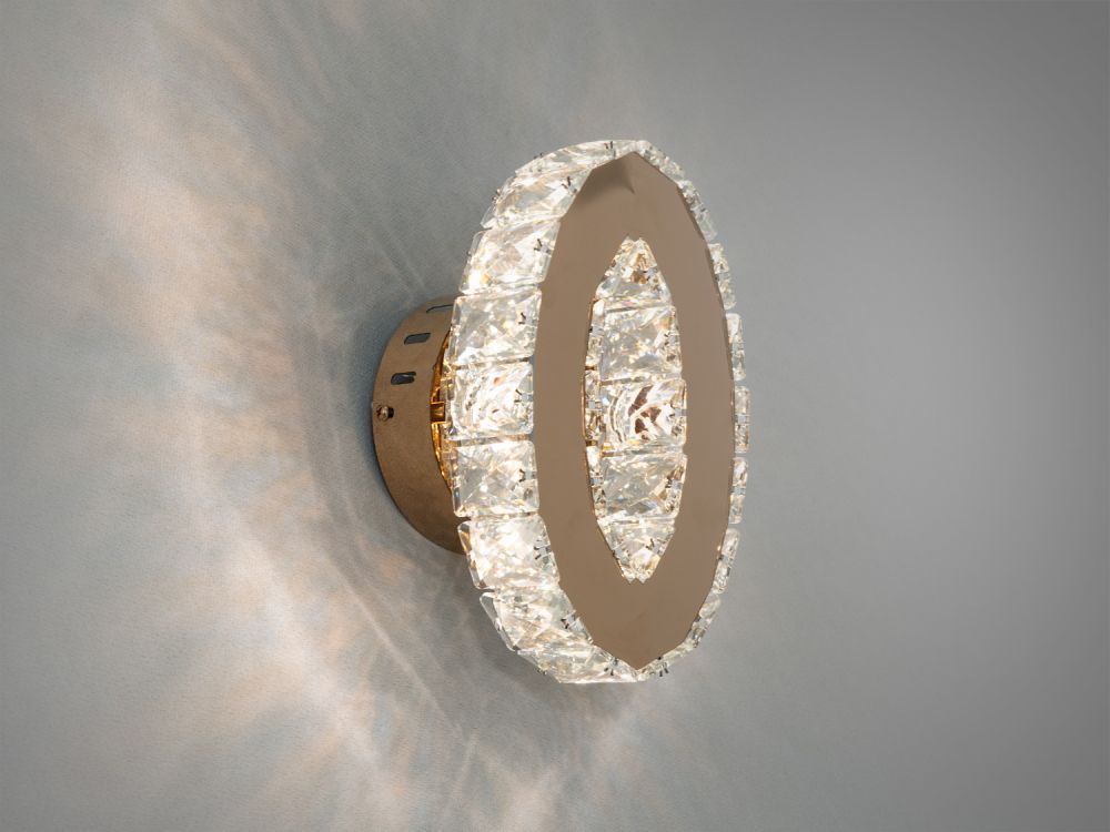 Чарівний настінний кришталевий LED світильник, 6W, золото